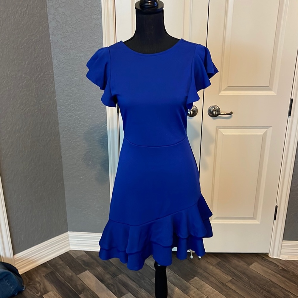 Blue ruffled dress!
